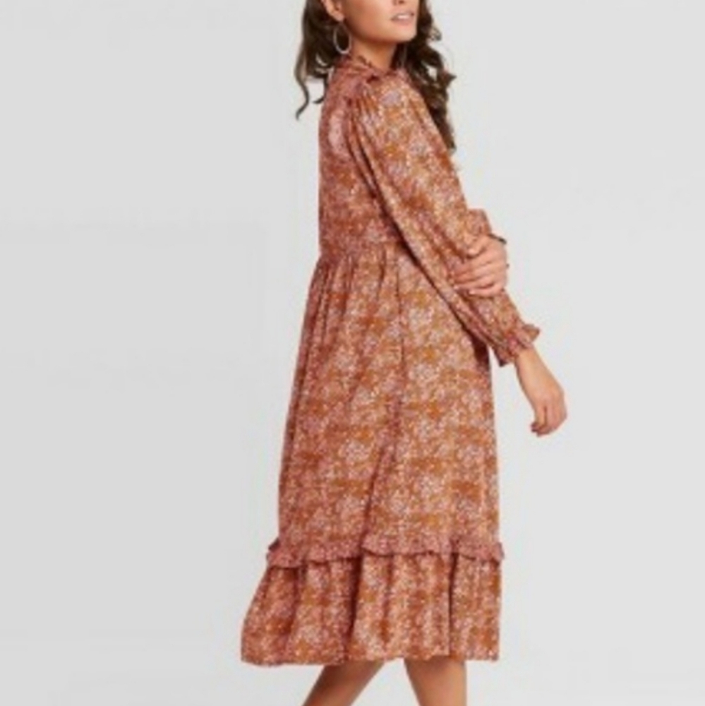 UNIVERSAL THREAD FLORAL PRINT RUFFLE DRESS - Picture 2 of 6